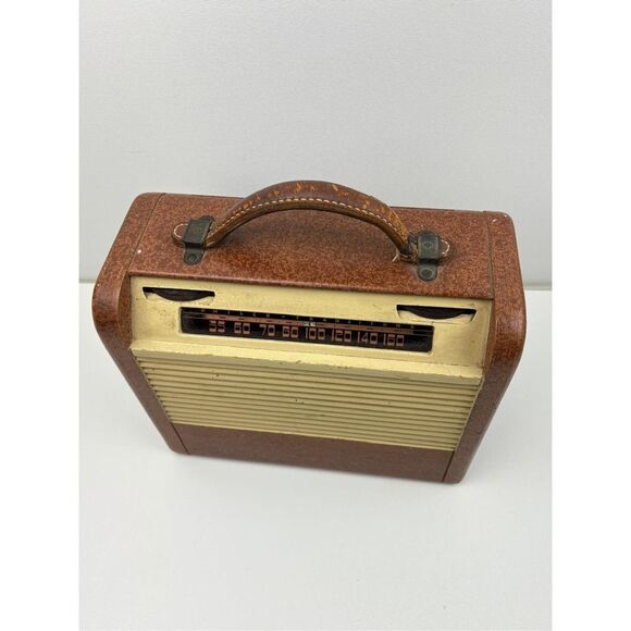 Antique 1949 Philco 48-300 Wood Portable Tube AM Radio Transitone Rolling Dials - Picture 4 of 10